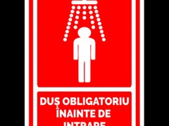 Indicator pentru dus obligatoriu inainte de intrare